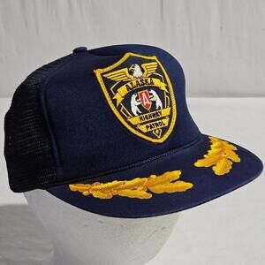Alaska Highway Patrol Vintage Snapback Trucker Hat 1980s Mesh